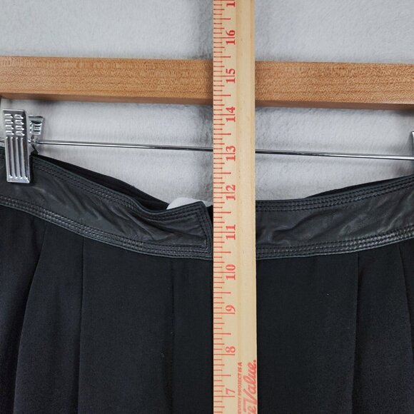 Alexander Wang Pants Womens 6 Black High Rise Pleated Silk Lined Leather Trim - Picture 7 of 16
